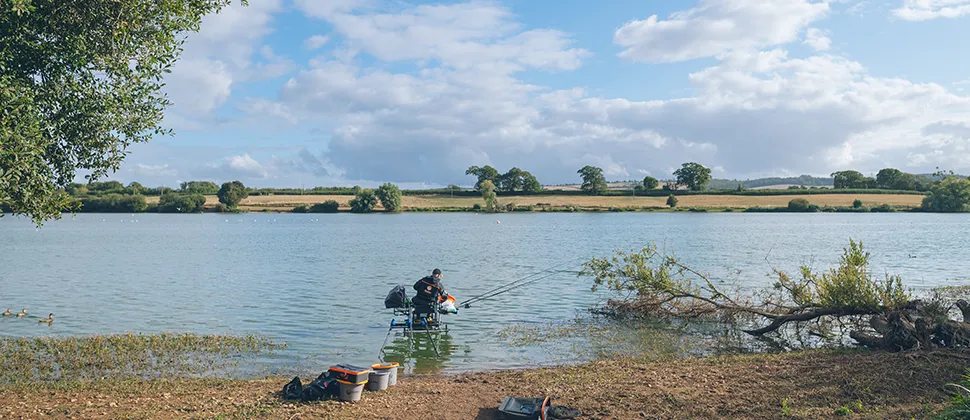 Fishing Durleigh with Blue Skies
