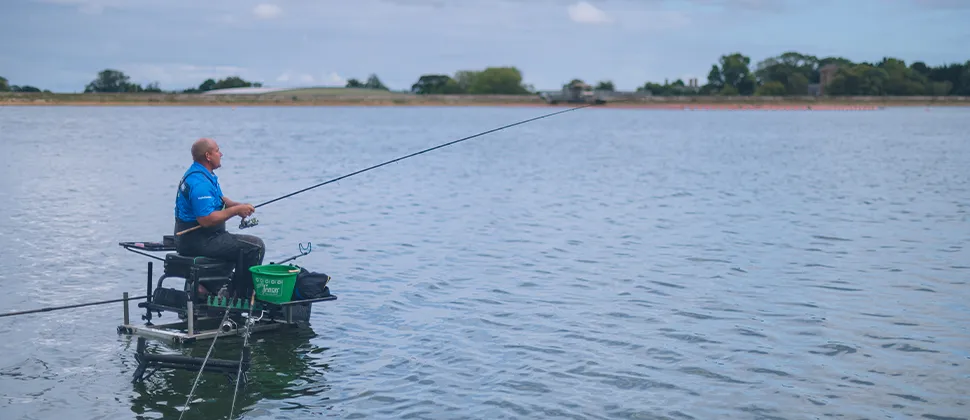 Man Fishing In Durleigh Reservoir