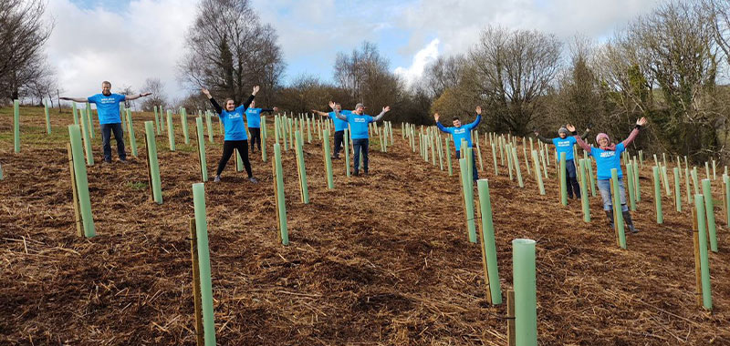 Waterforce volunteers helping plant trees