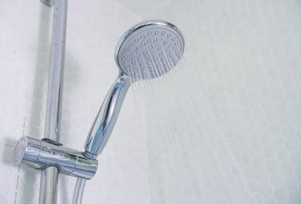 A running shower